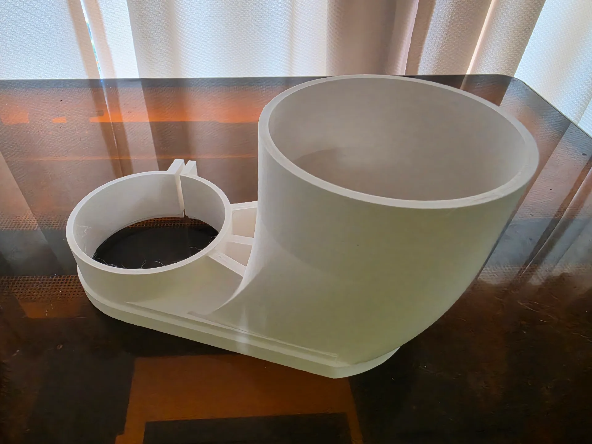 3D-printed dust boot for an 80mm CNC spindle with a 4-inch dust collection port